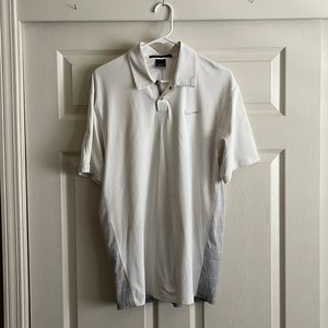 Nike Tiger Woods white golf polo. Really cool pattern on back.